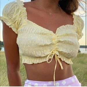 princess polly elmera top lemon embroidery